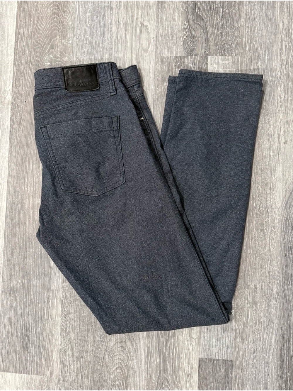 Revtown Sharp Touch Denim Dark Gray Slim Straight Stretch Jeans Men's 32W